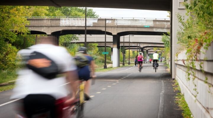 bikers on the bike path